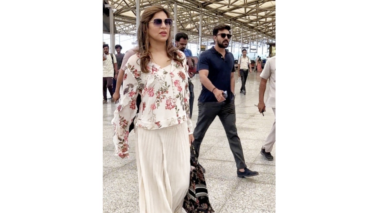 Parents-to-Be Ram Charan and Upasana Clicked at the Airport as They Jet Off for a Vacay to the Maldives