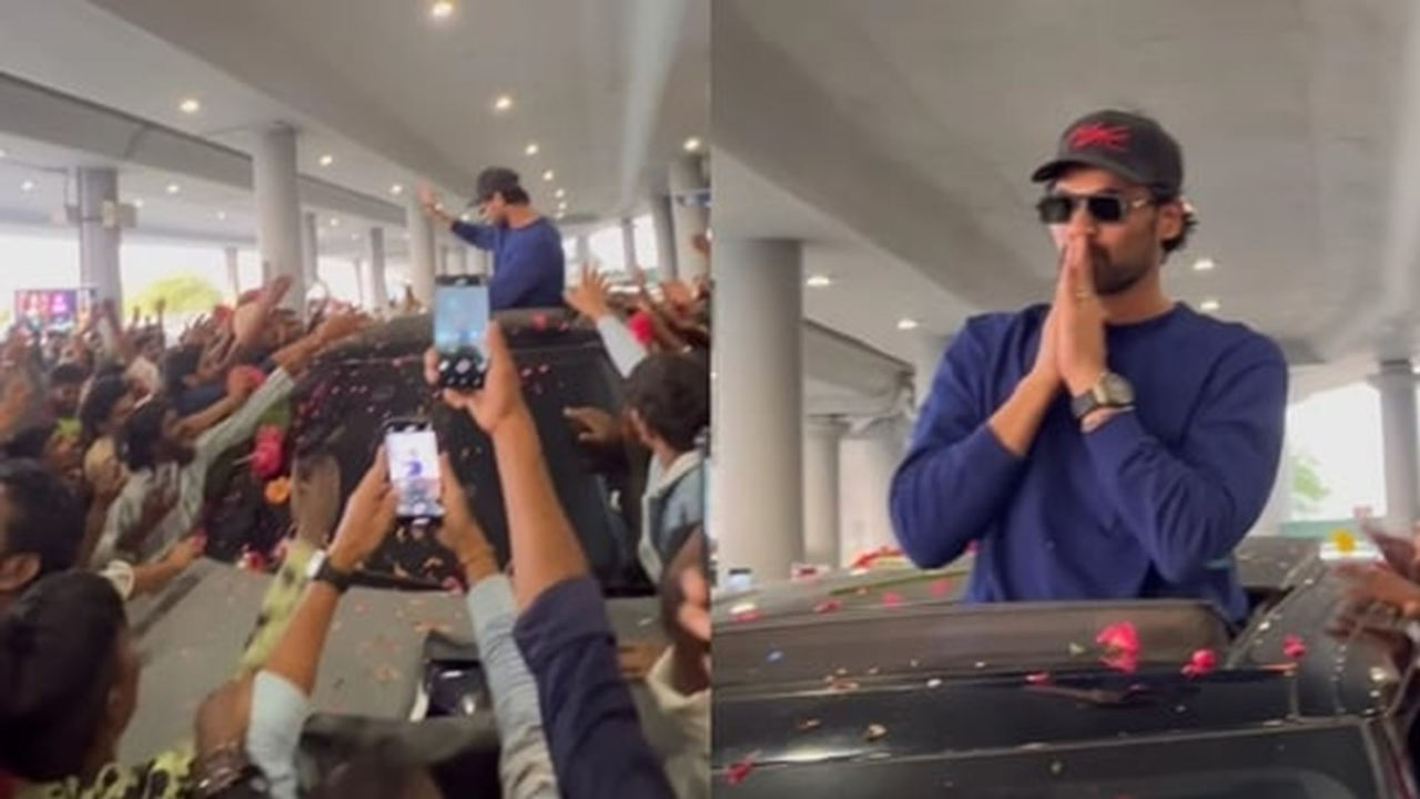 Bellamkonda Sreenivas was welcomed with a sea of fans at Hyderabad airport