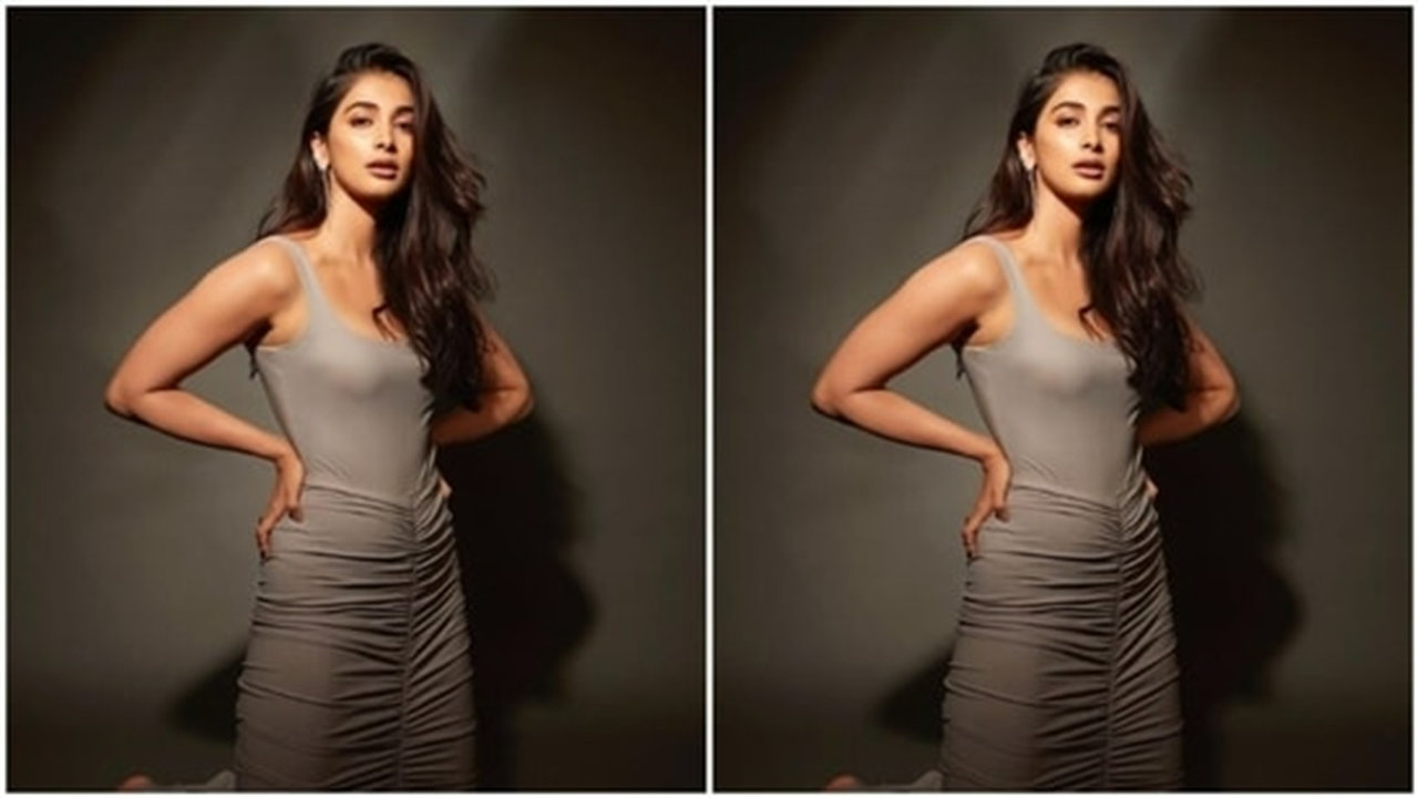 Pooja Hegde looks flawless in grey bodycon dress