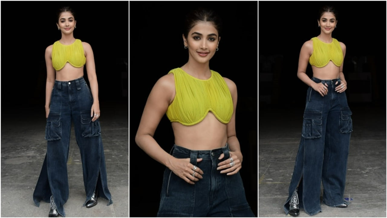 Pooja Hegde gives fashion goals in a crop top and baggy jeans