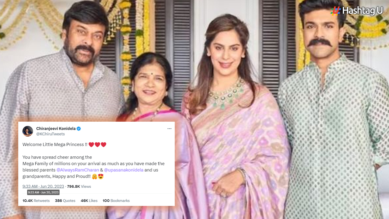 Megastar Chiranjeevi Delighted as Ram Charan and Upasana Welcome Baby Girl