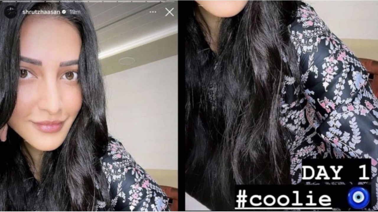 Shruti Haasan’s Sneak Peek into “Coolie” with Rajinikanth Raises Eyebrows