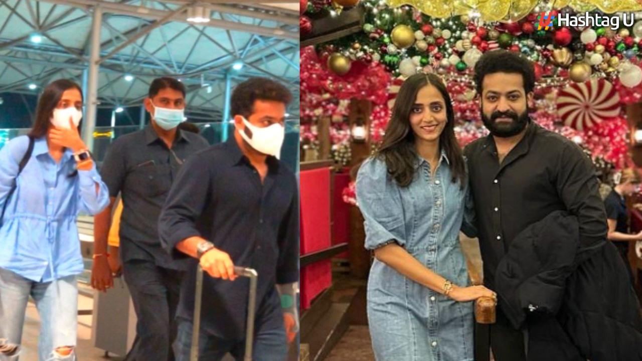 Jr NTR Spotted with Injured Hand at Hyderabad Airport, Accompanied by Wife Pranathi