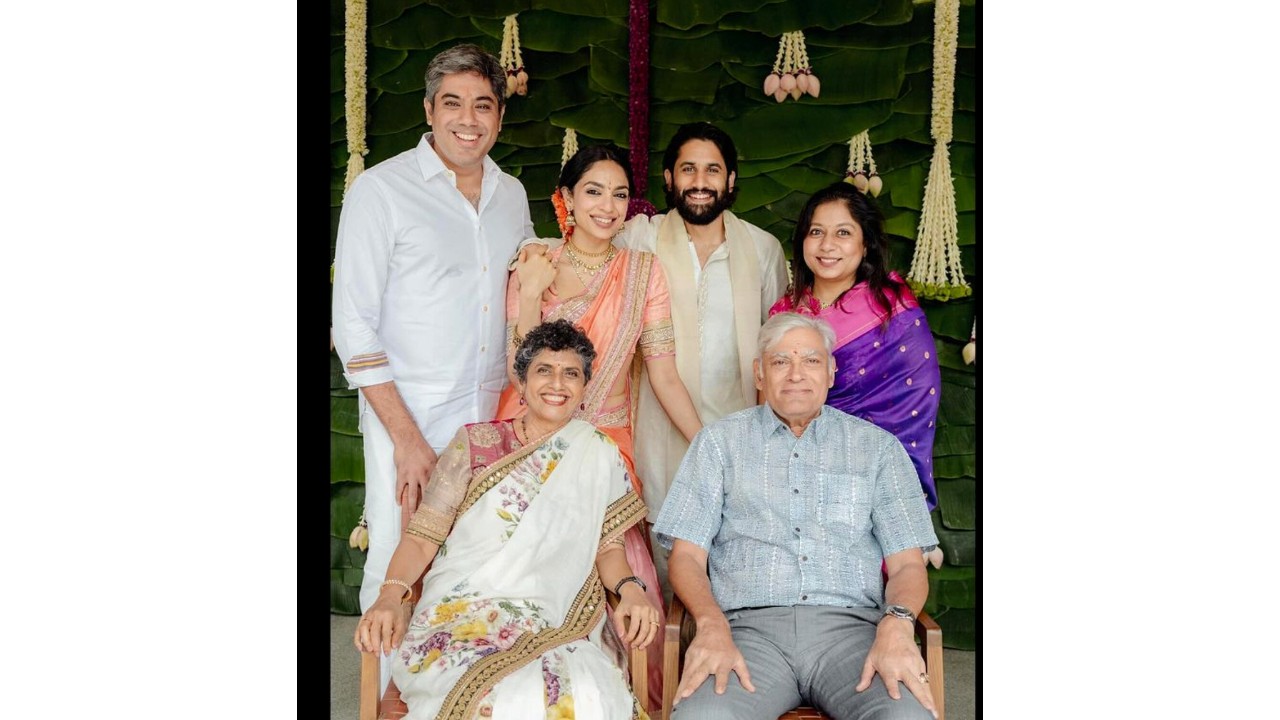 Sobhita Dhulipala and Naga Chaitanya Share Unseen Engagement Photos with Their Families